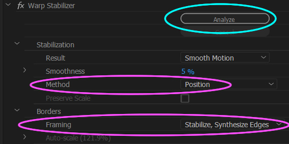 fix by nesting warp stabilizer