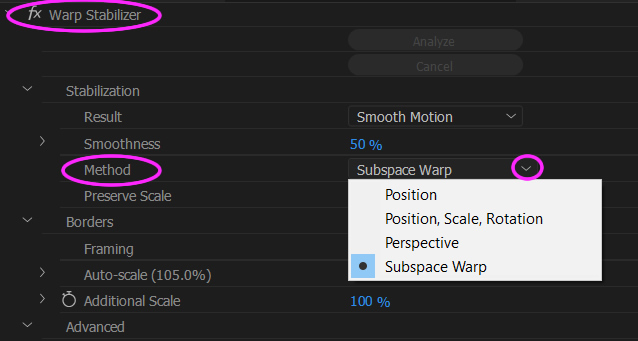 how to remove warp stabilizer